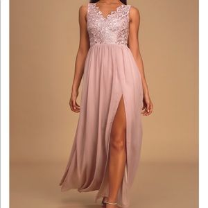 Found Happiness Dusty Lavender Embroidered Maxi